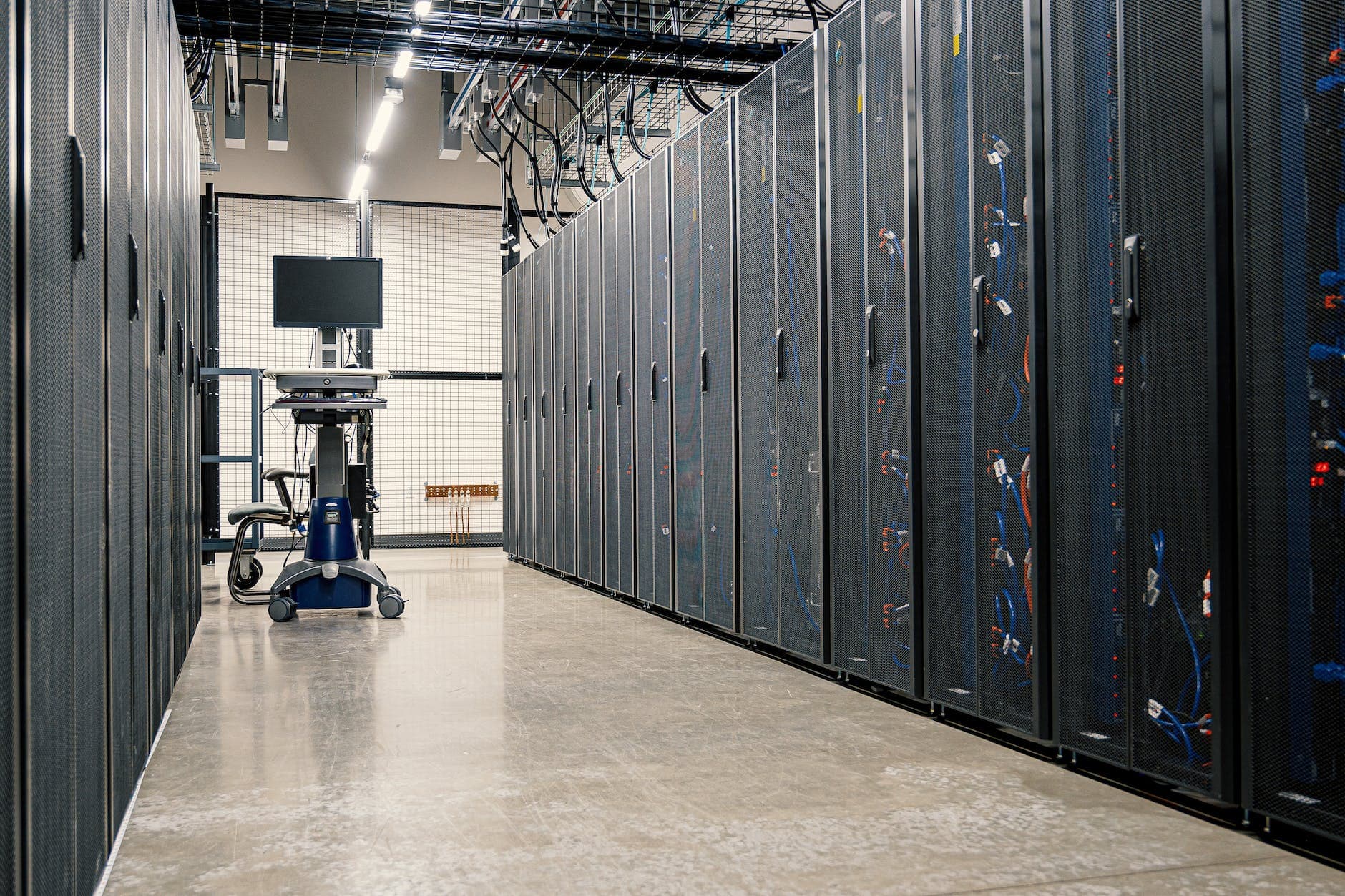 server racks on data center